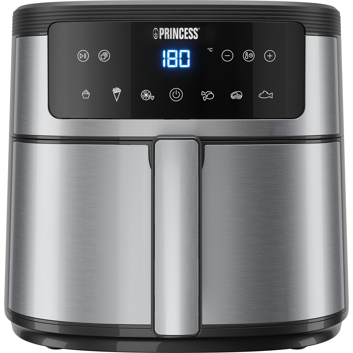 Princess digital airfyer 6l varmluftsfrituregryde (sort sølv, 6 liter)