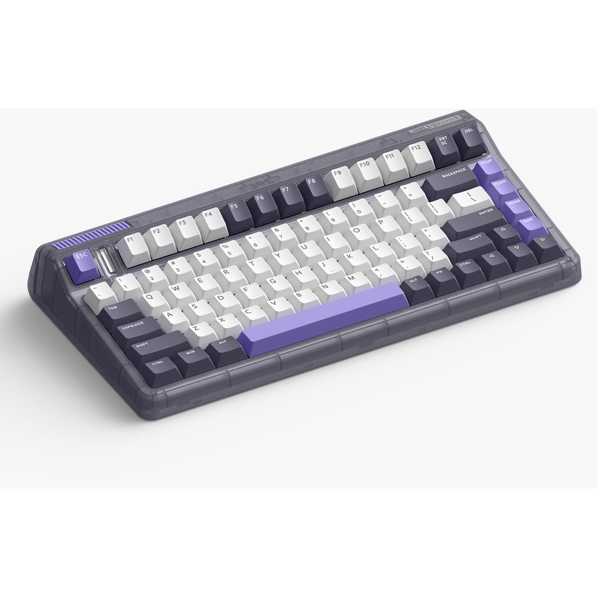 Iqunix og80 lavandin trådløst mekanisk tastatur (lavendel, us-layout (qwerty), cherry mx brown, 80% (tkl), hot-swappable, pbt, 2.4ghz | bluetooth 5.1 | usb-c)