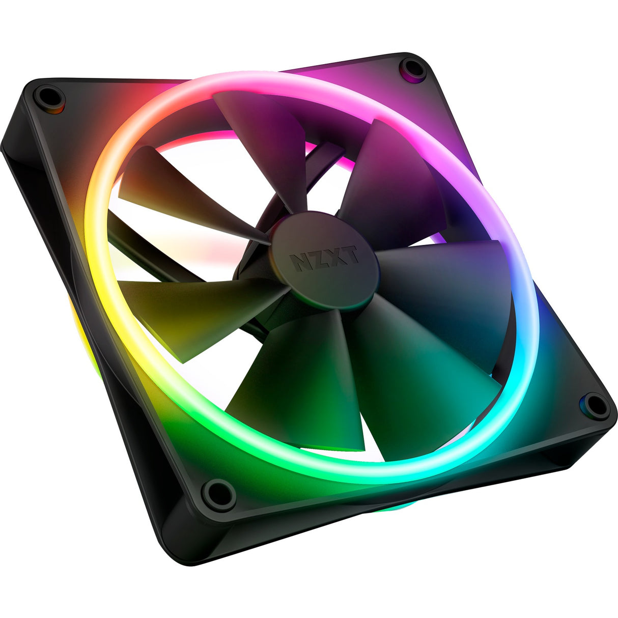 Nzxt f140 rgb duo ventilator (sort, 140 x 140 x 25 mm, pwm, uden controller)