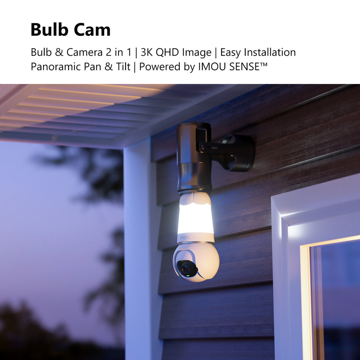 Imou bulb cam 2k sikkerhedskamera (hvid, e26 e27 universal skruefitting)