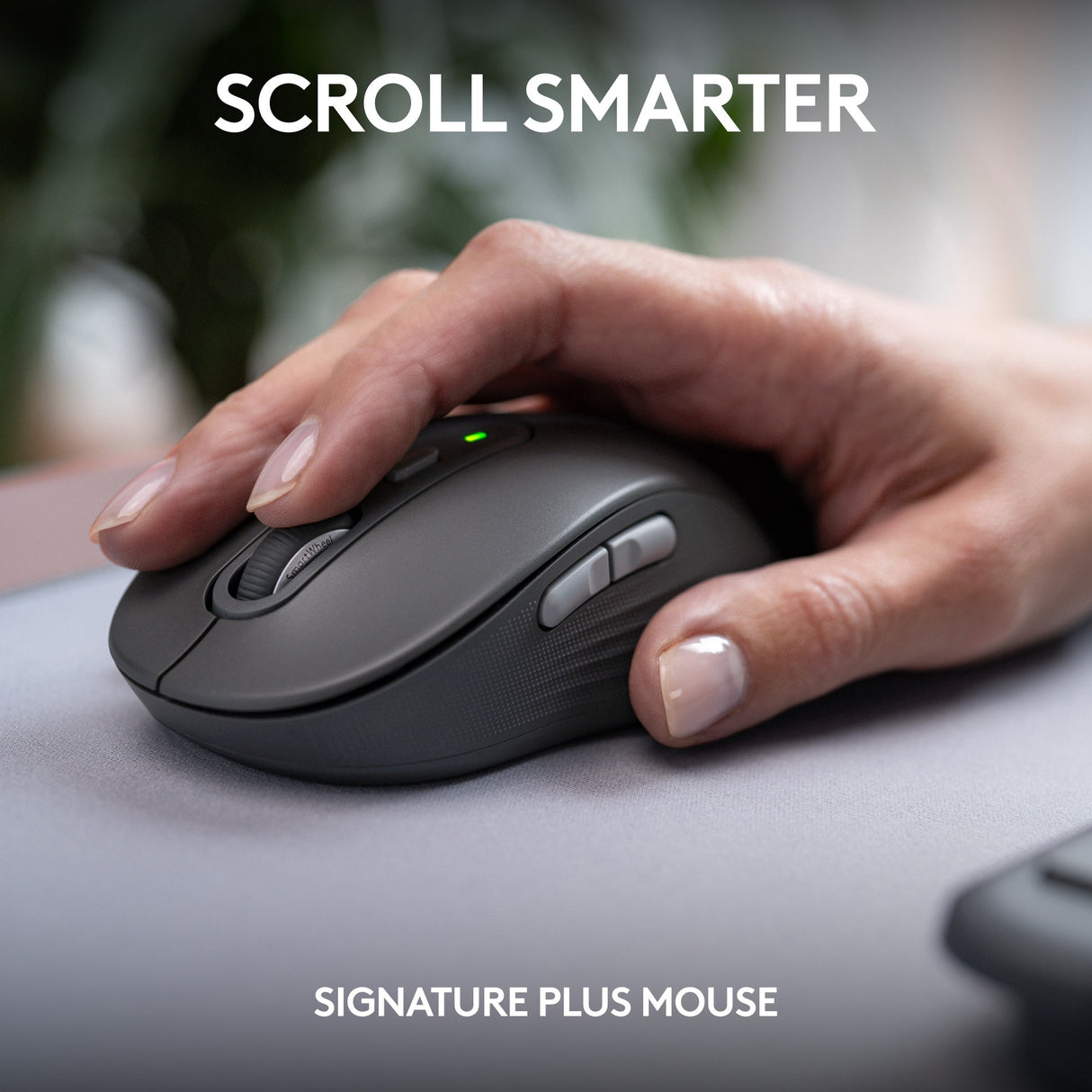 Logitech mk950 signatur slankt trådløst skrivebordssæt (grafit, us-internationalt layout (qwerty), 400 - 4000 dpi)