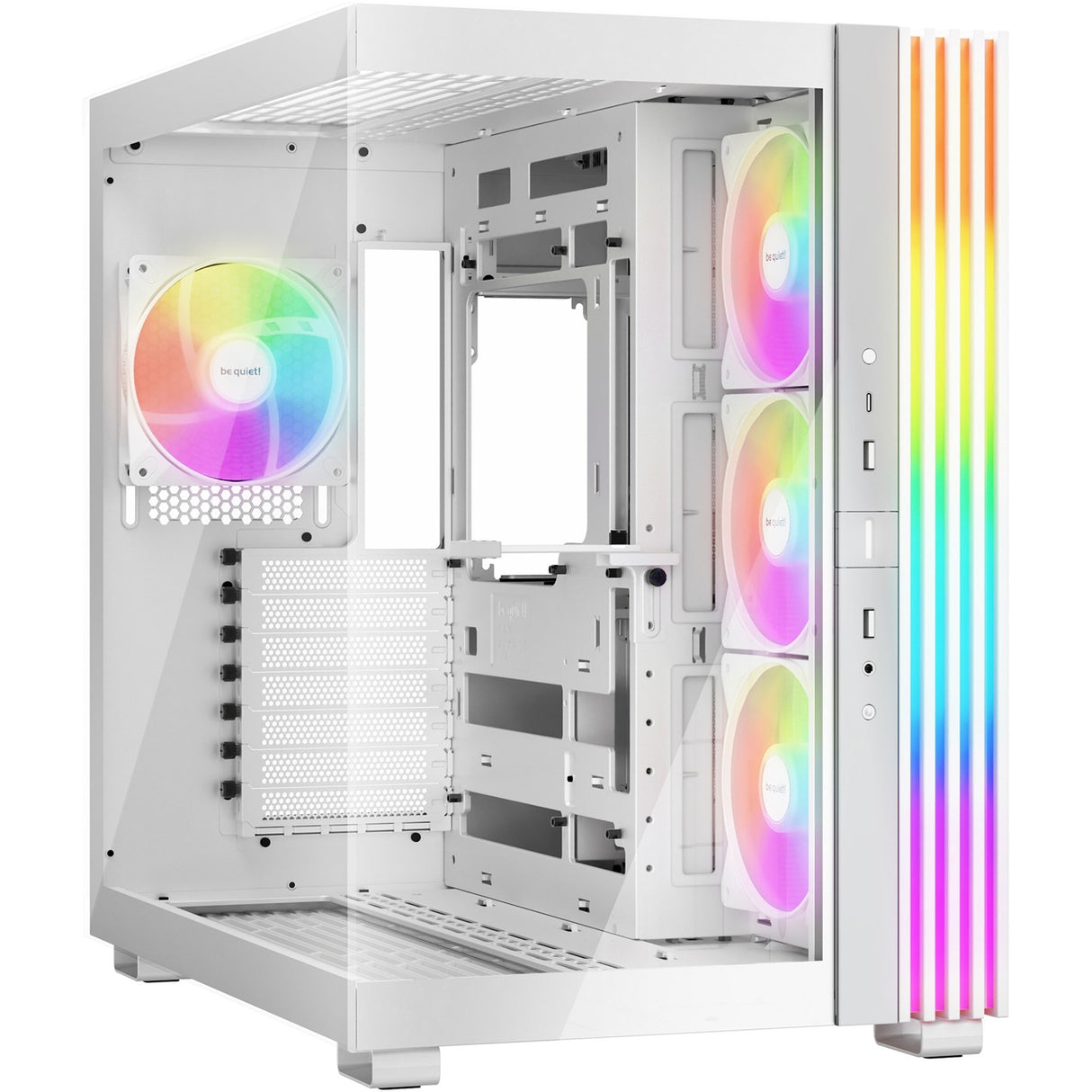 Vær stille! lys base 600 lx midi tårnhus (hvid | 2x USB-A | 1x USB-C | RGB | hærdet glas)