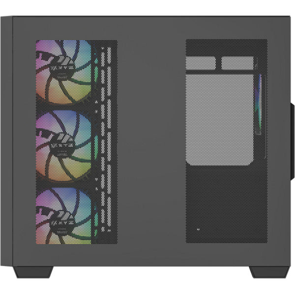 Xyz PC Gear Qubex Midi Tower-hus (sort | 2x USB-A | 1x USB-C | Hærdet glas)