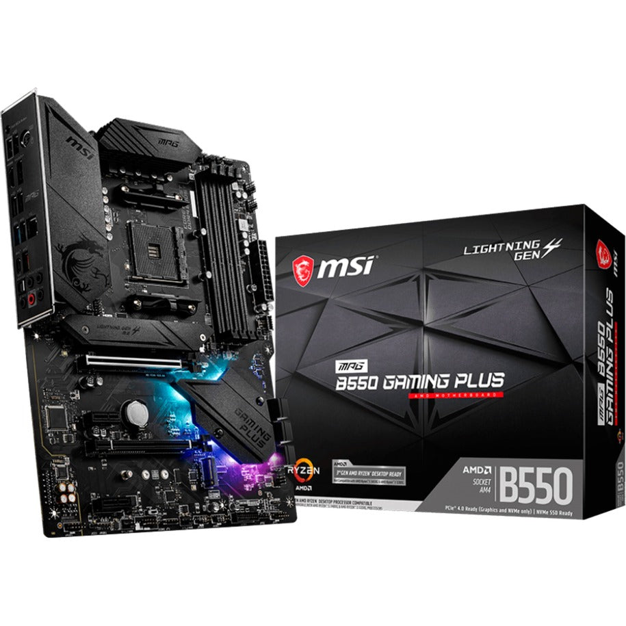 MSI MPG B550 Gaming Plus Socket AM4 bundkort (sort, RAID, GB-LAN, lyd, ATX)