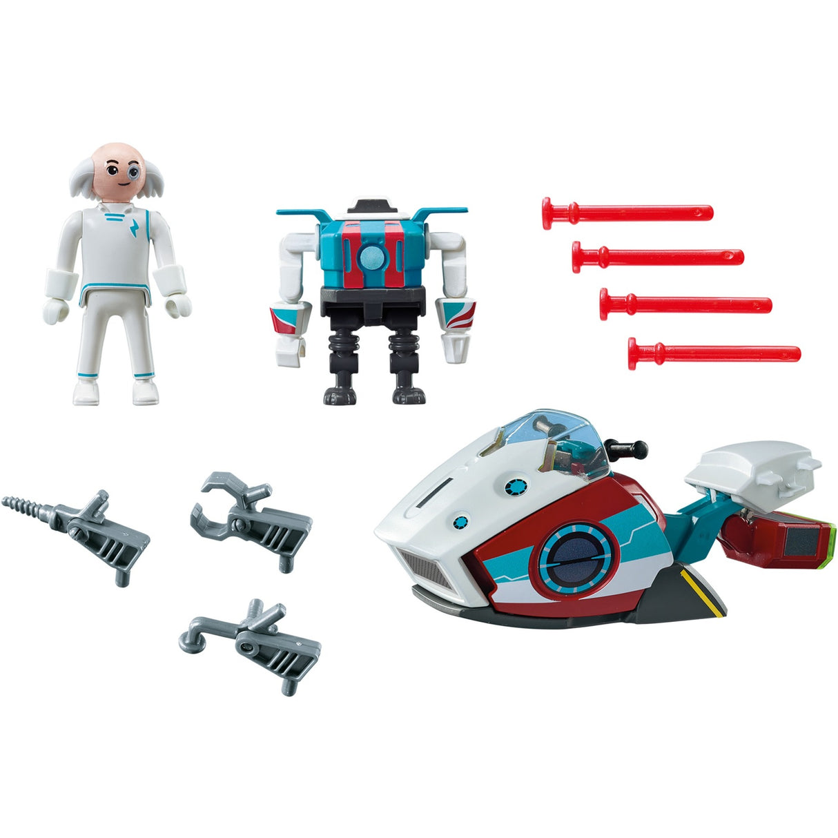 Playmobil super 4 - skyjet med dr. x robot byggelegetøj (9003)