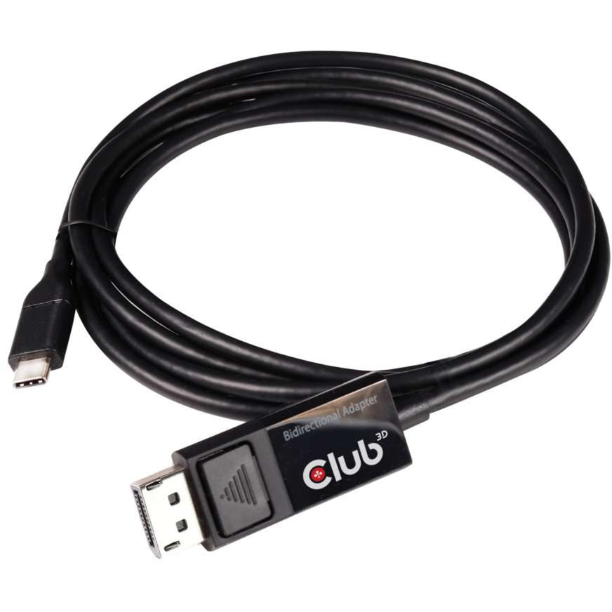 Club 3D USB-C > DisplayPort 1.4-adapter (sort, 1,8 meter)
