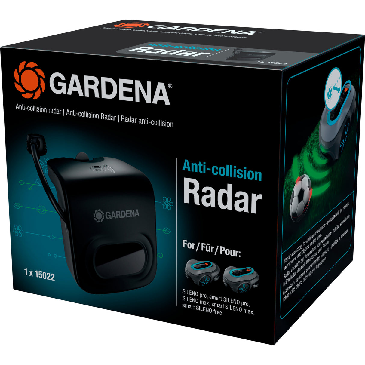 Gardena anti-kollisionsradar til (smart) Sileno robotplæneklippere sensor (til smarte robotplæneklippere Sileno pro, max, gratis)