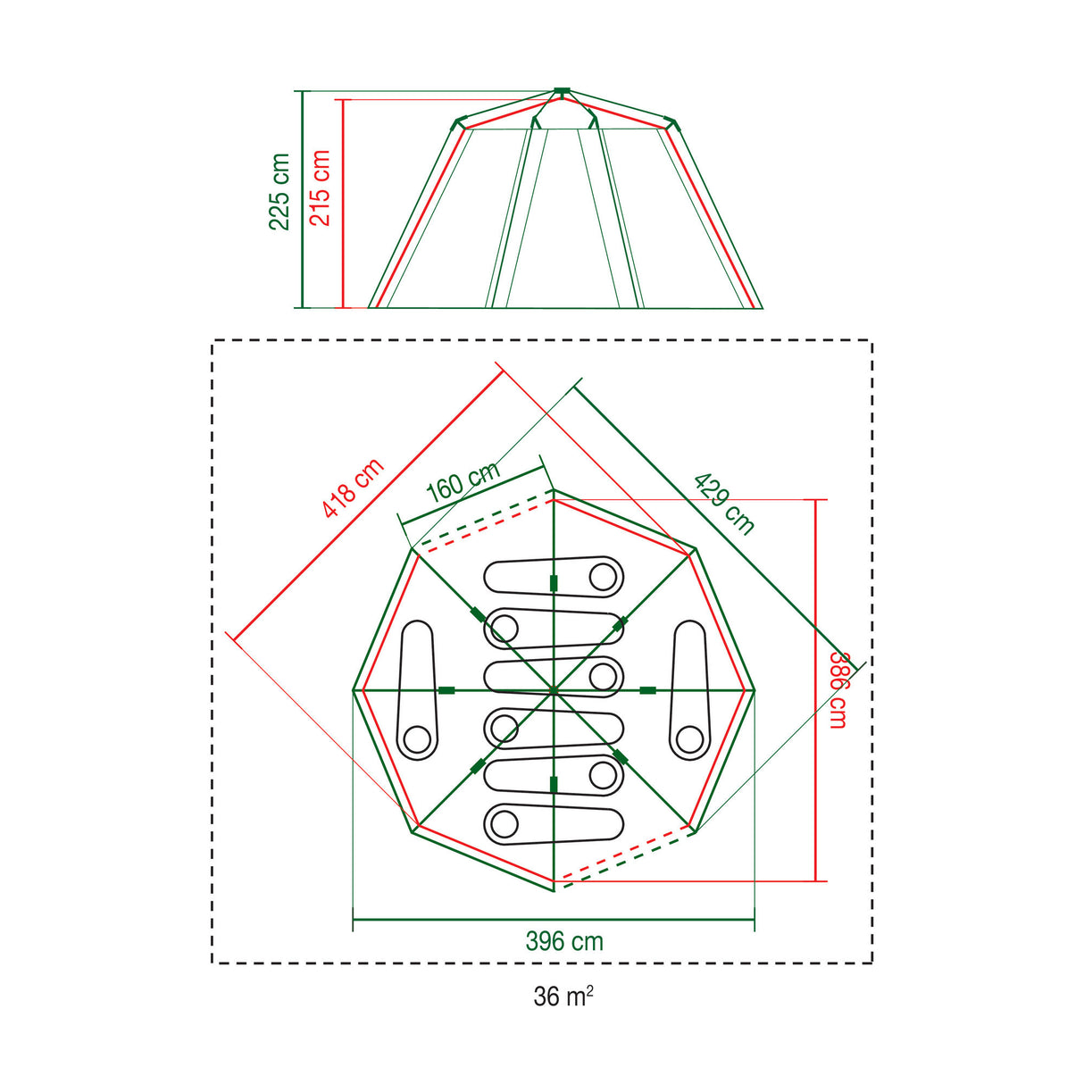 Coleman octagon 8 tent (grijs)