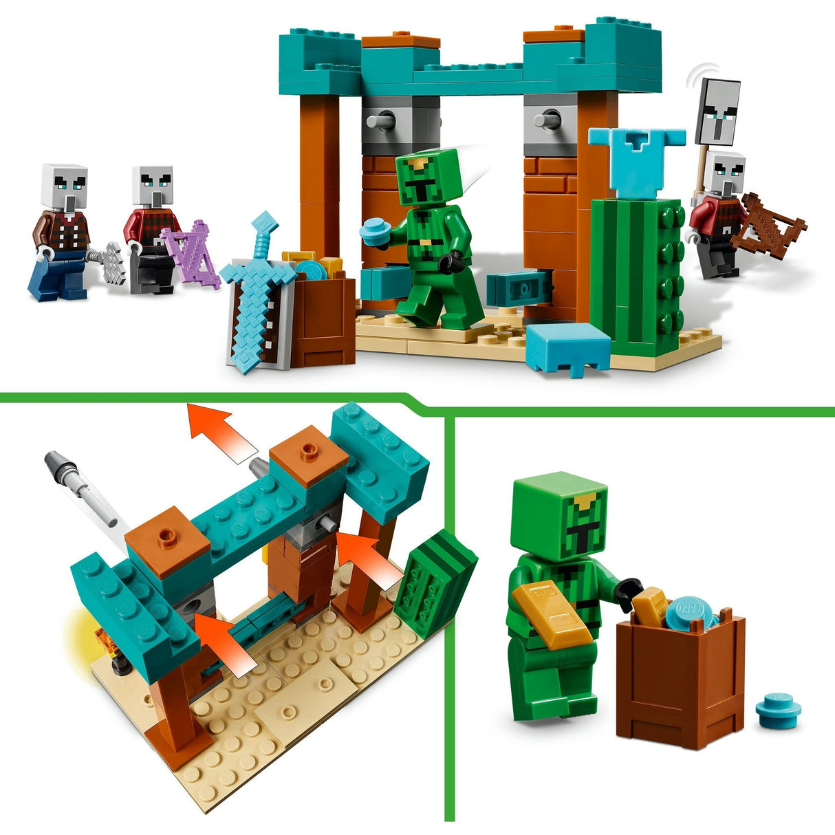 Lego minecraft the illagers in the desert spilsæt til børn - 21267