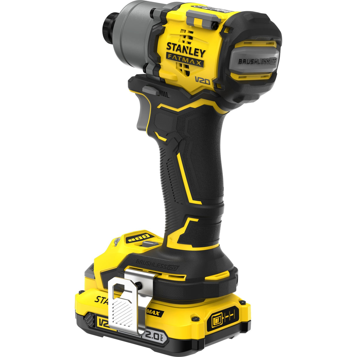 Stanley v20 18v børsteløs slagdriver (gul sort, etui, 2 batterier og oplader inkluderet)