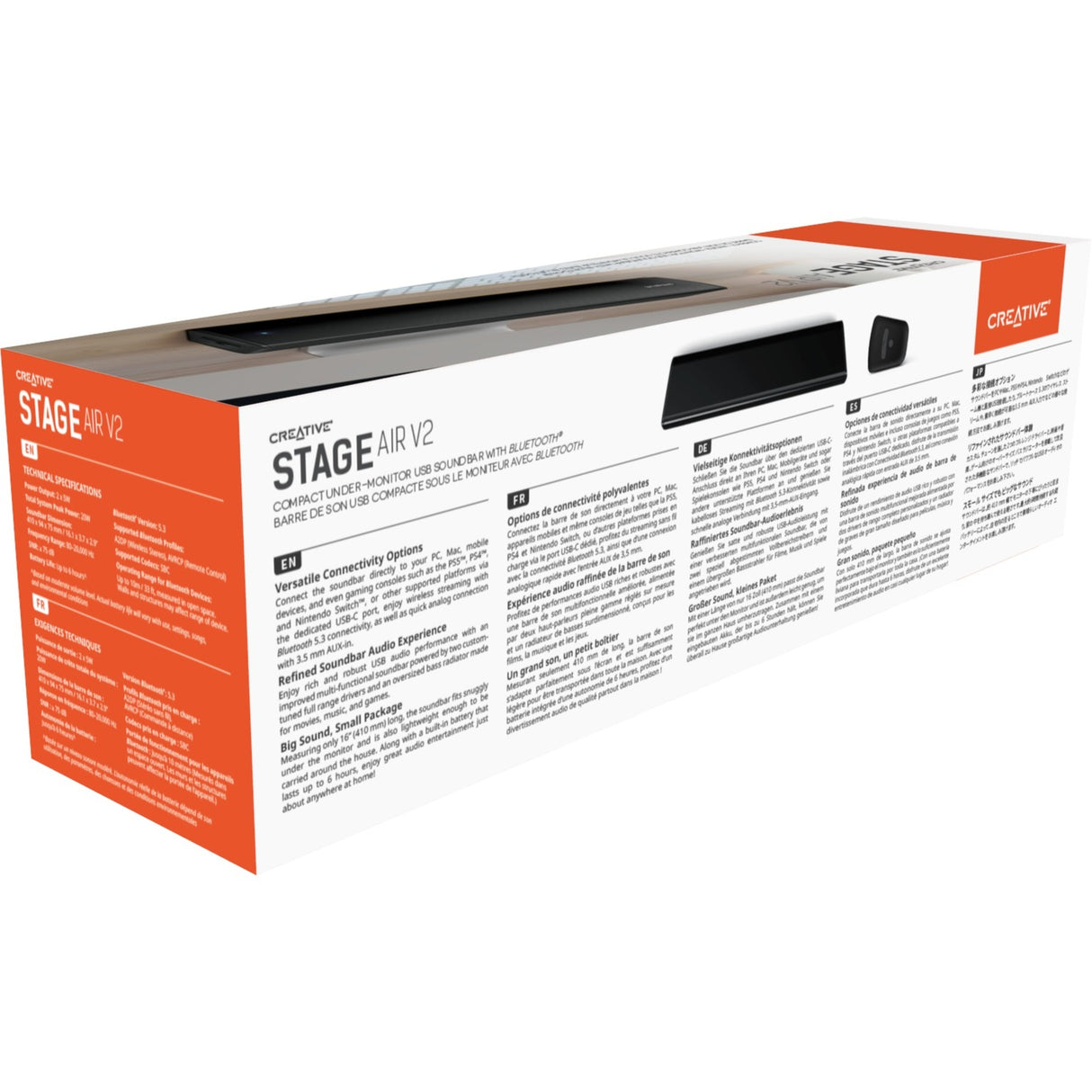 Creative stage air v2 soundbar (sort, bluetooth)