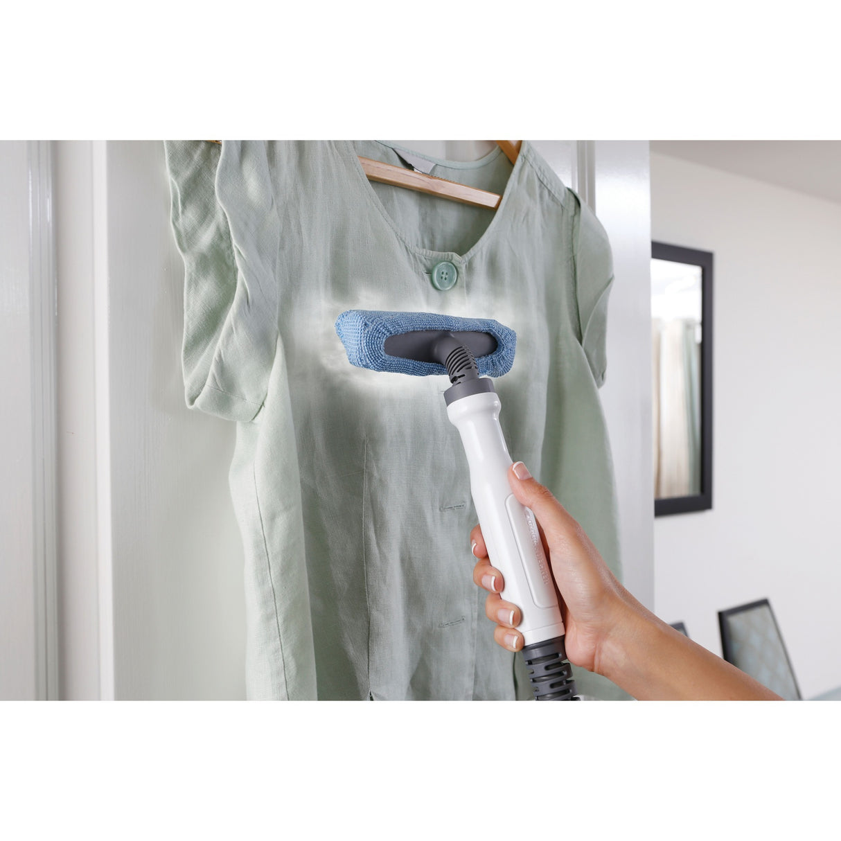 Black+decker fsmh1321 1600w dampmoppe med 6 tilbehør damprenser (hvid blå-grå)
