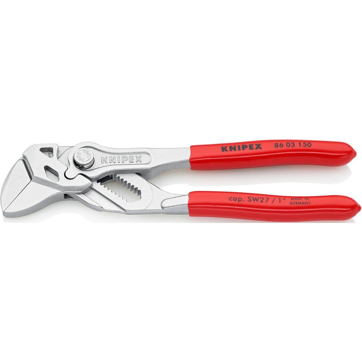 Knipex 86 03 150-serien - justerbar tang - 150 mm - flade kæber - ergonomisk håndtag