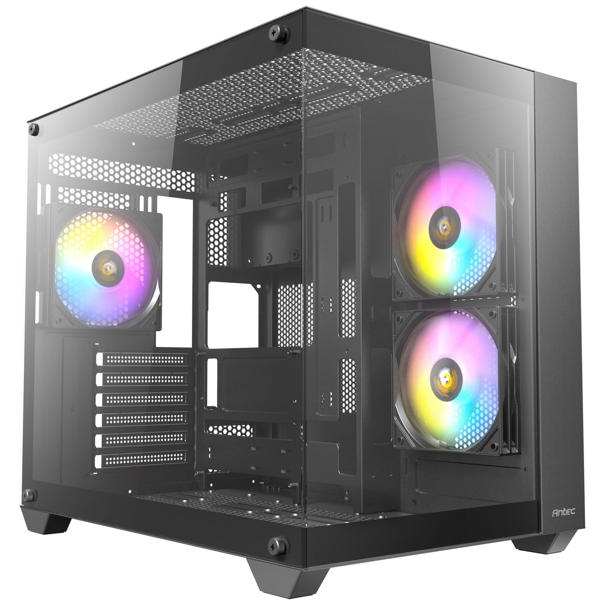 Antec cx800 argb midi tårnhus (sort | 2x usb-a | hærdet glas)