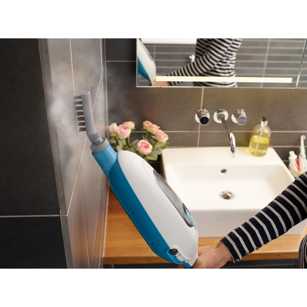 Black+Decker FSMH13E10-QS 1300W 10-i-1 dampmoppe med tilbehør Damprenser (hvid)