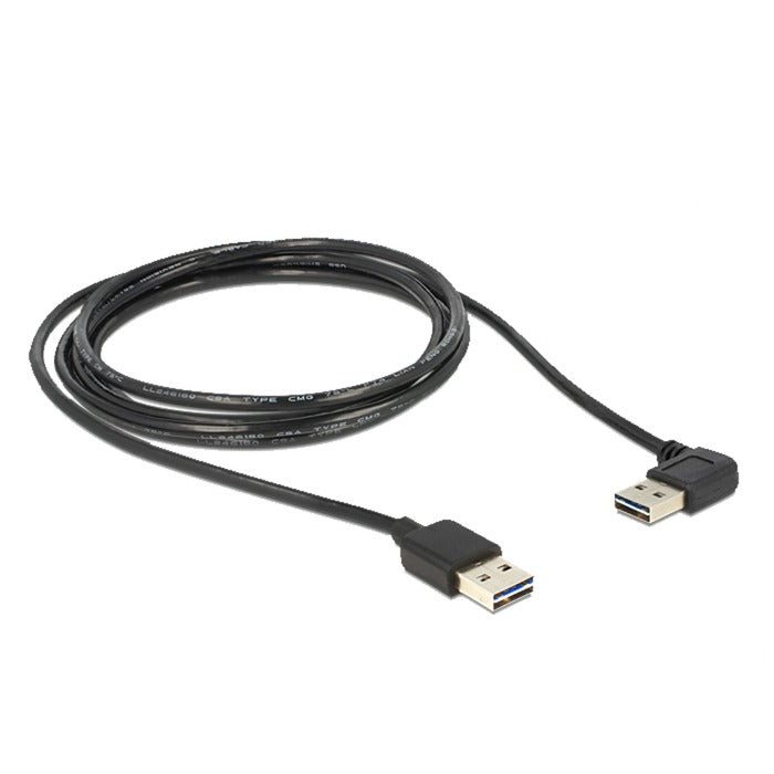 Delock easy-usb 2,0 m > vinkel m kabel (sort, 1 meter)