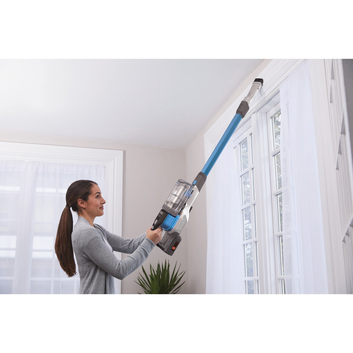 Black+decker 36v 4-i-1 stavstøvsuger (lyseblå grå)