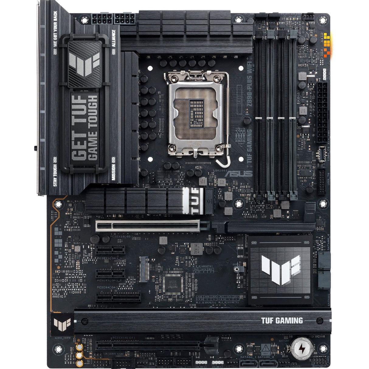 Asus Tuf Gaming Z890-Plus WiFi Socket 1851 bundkort (RAID, 2,5 GB-LAN, WiFi 7, BT, lyd, ATX)