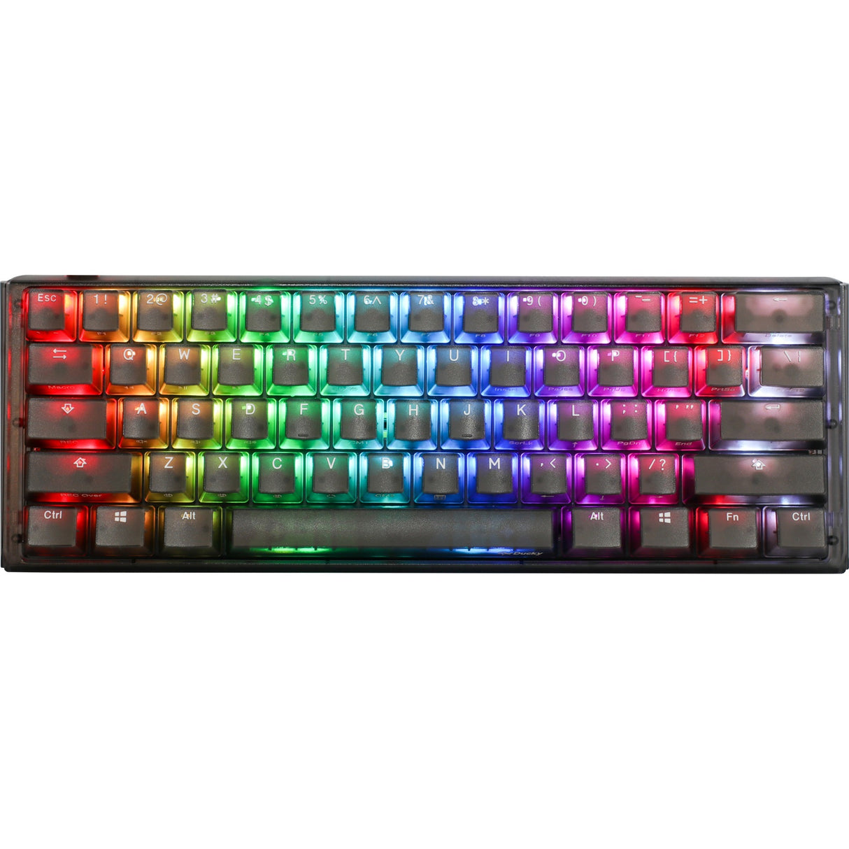 Ducky one 3 mini aura rgb mekanisk tastatur (sort, us-layout (qwerty), cherry mx brown, 60%, abs double shot, hot swap)