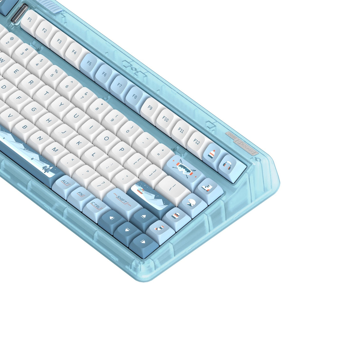 Iqunix og80 wintertide trådløst mekanisk tastatur (lyseblåt, us-layout (qwerty), iqunix moonstone, 80% (tkl), rgb-lysdioder, hot-swappable, pbt, 2.4ghz | bluetooth 5.1 | usb-c)