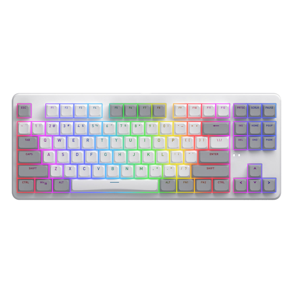 Hator rockfall 3 tkl wireless rgb mechanisch gaming toetsenbord (wit, us lay-out (qwerty), hator aurum orange, 80% (tkl), rgb, pbt keycaps, hotswap, 2.4 ghz bluetooth usb-c)