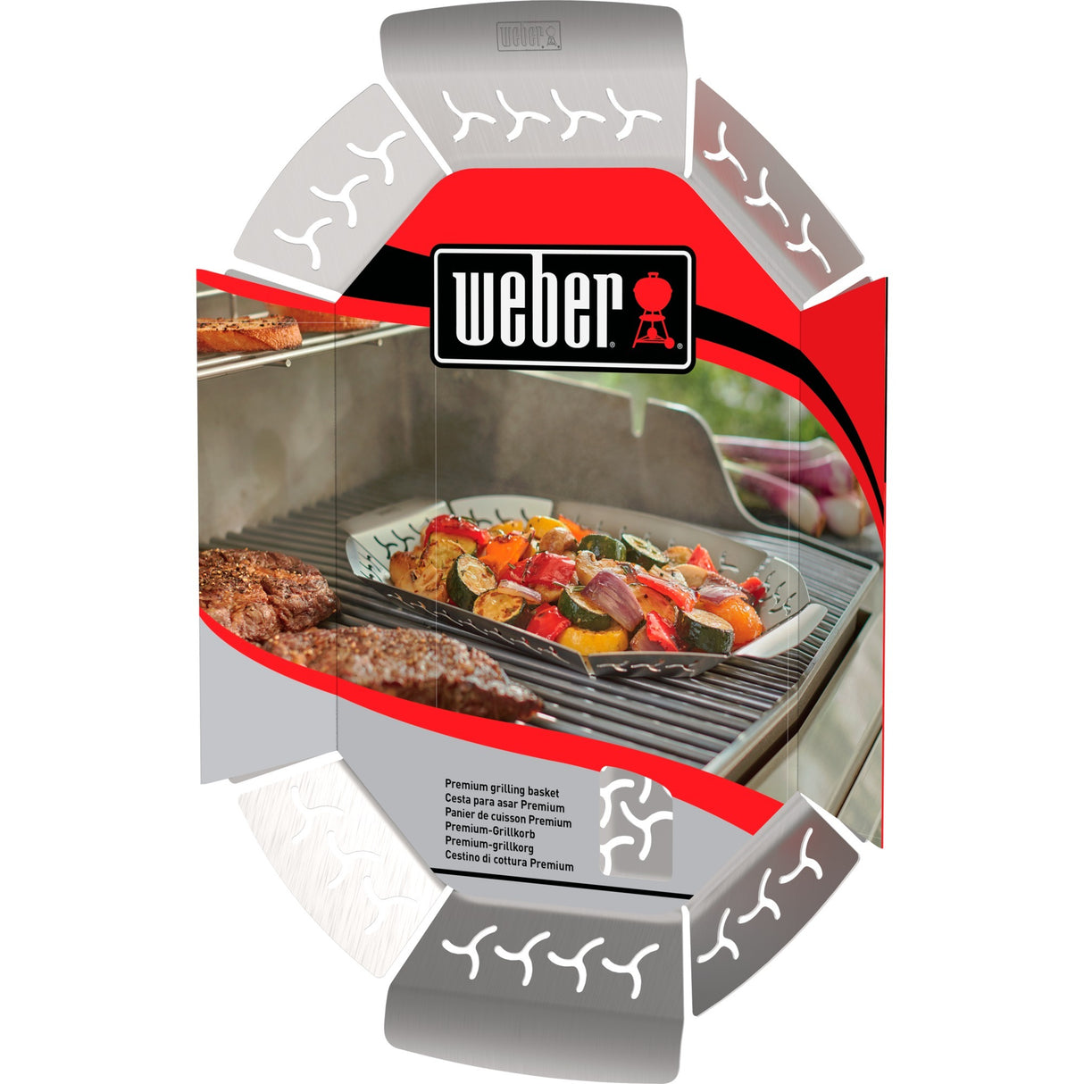 Weber premium grillkurv grøntsagskurv (rustfrit stål)