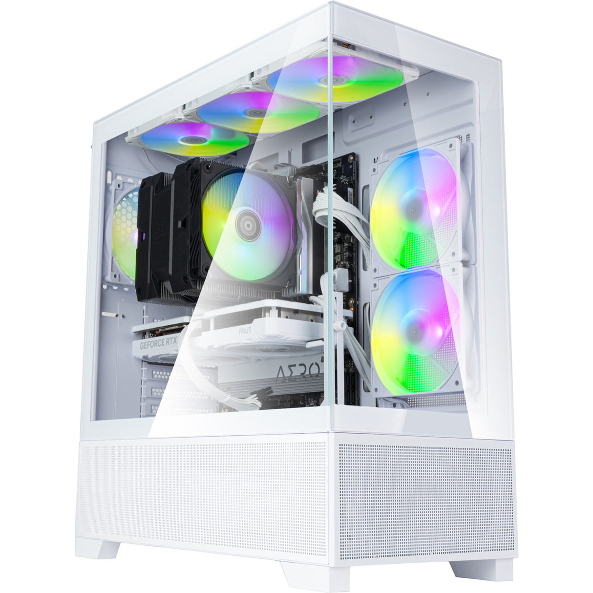 Silverstone lucid 05 mini tårnhus (hvid | 2x USB-A | 1x USB-C | RGB | hærdet glas)