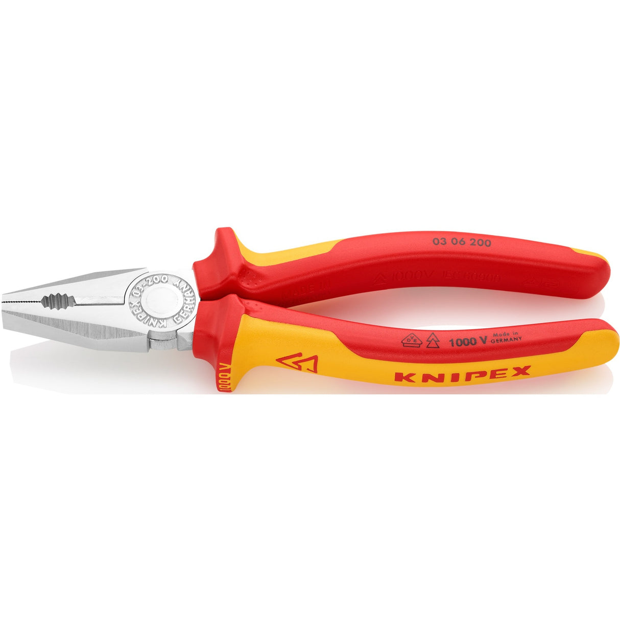 Knipex kombitang 03 06 200 vde kombitang (rød gul, 200mm)