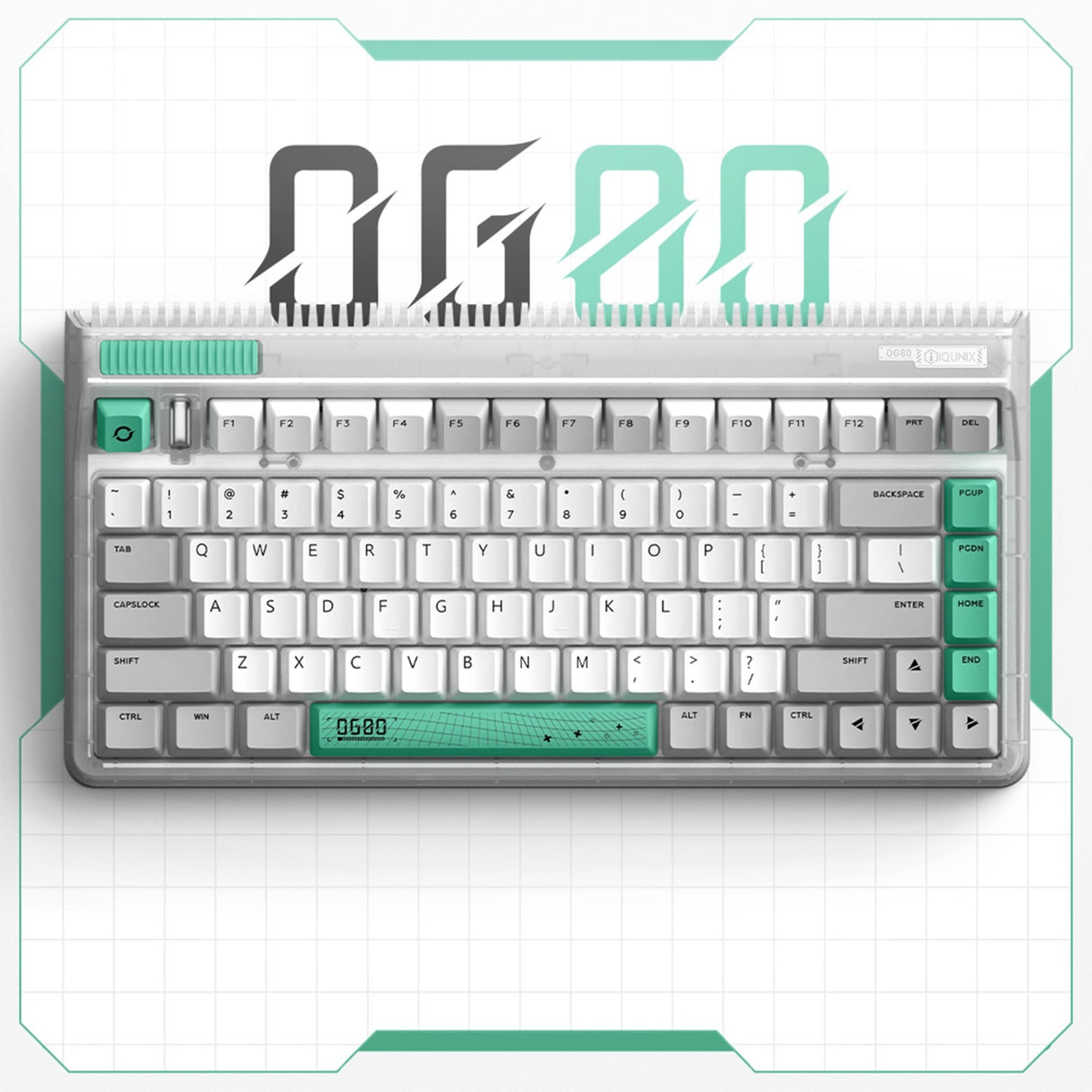 Iqunix OG80 ormehul trådløst mekanisk tastatur (grå, amerikansk layout (QWERTY), Cherry MX Brown, 80% (TKL), RGB LED'er, hot-swappable, PBT, 2,4GHz | Bluetooth 5.1 | USB-C)