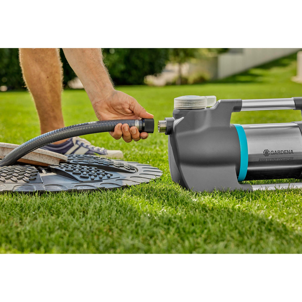Gardena vandingspumpe 6300 silentcomfort (mørkegrå rustfrit stål, 1050 watt | Bluetooth)