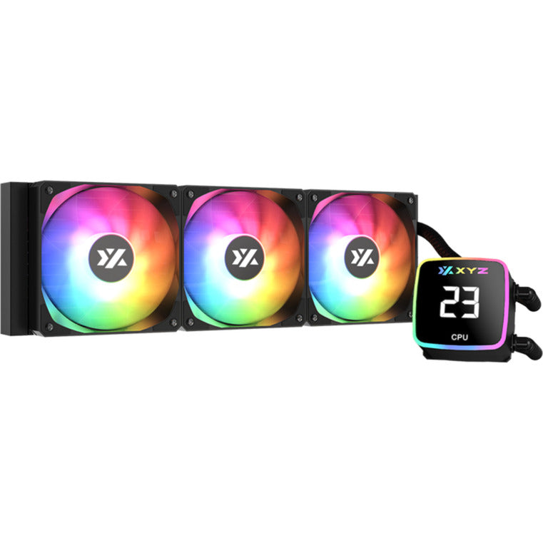 Xyz pc gear aquapulse aio 360 vandkøling (sort, argb, pwm)