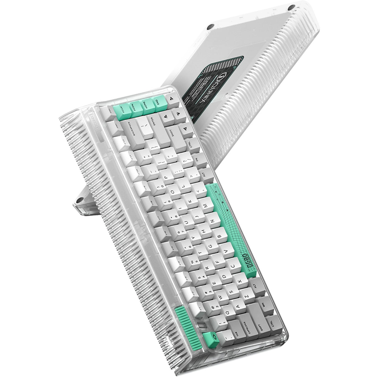 Iqunix OG80 ormehul trådløst mekanisk tastatur (grå, amerikansk layout (QWERTY), Cherry MX Brown, 80% (TKL), RGB LED'er, hot-swappable, PBT, 2,4GHz | Bluetooth 5.1 | USB-C)