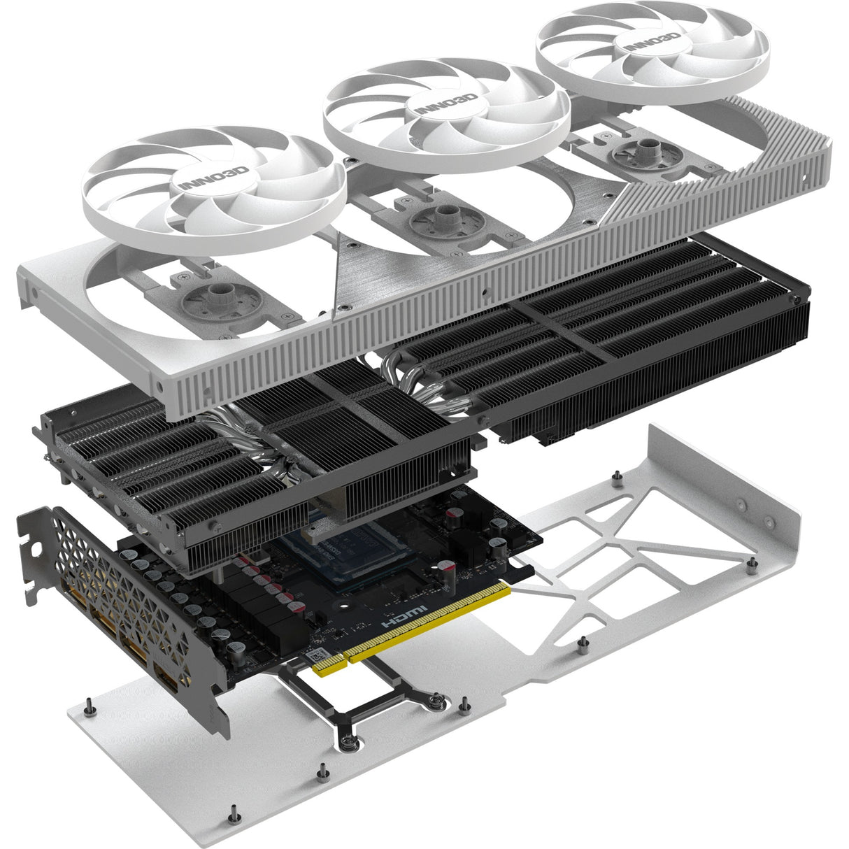 Inno3d geforce rtx 5070 ti x3 oc hvidt grafikkort (hvidt, dlss 4, 3x skærmport, 1x hdmi 2.1)