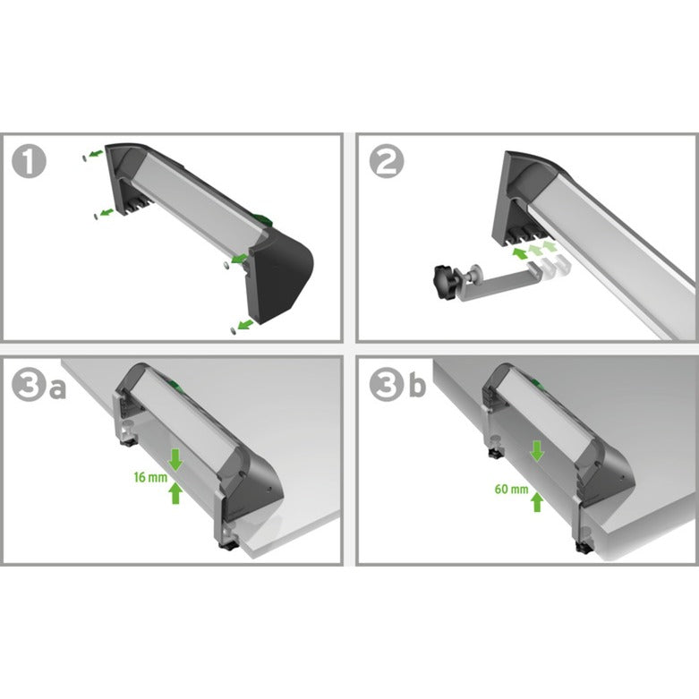 Brennerstuhl aluminium kontor-line strømskinne med USB-opladningsfunktion, 4-vejs skiftende strømskinne