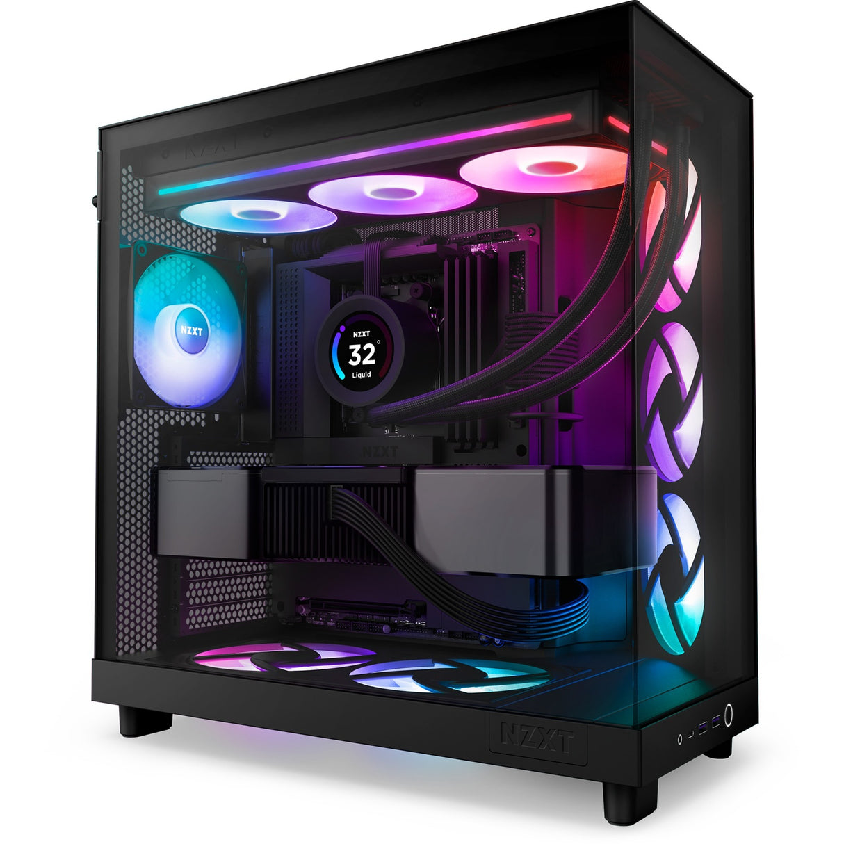 Nzxt f360 rgb core case fans (sort, 3 stykker, 360 x 120 x 26 mm)