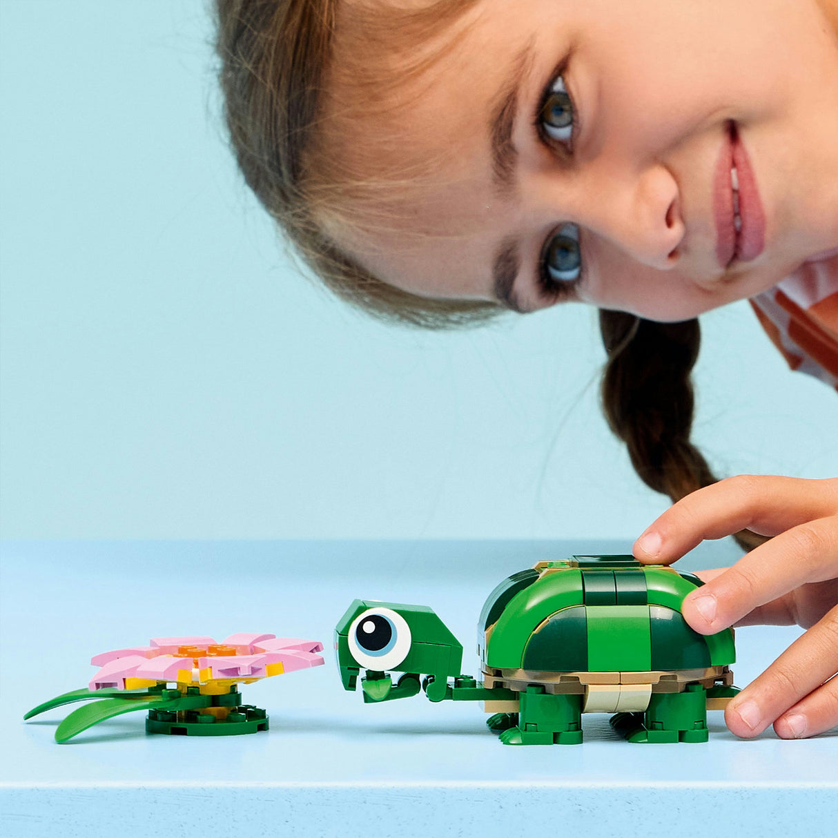 Lego ® creator 3-i-1 skildpadde med åkande - legetøjsmodel - omdannes til en kamæleon eller frø - 31377