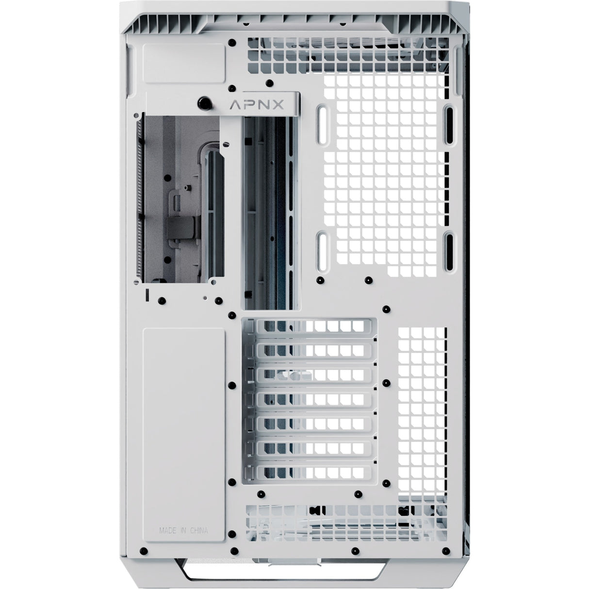 Apnx v1-w-wt-v1 midi tårnhus (hvid træfarve | 2x USB-A | 1x USB-C | vindue)