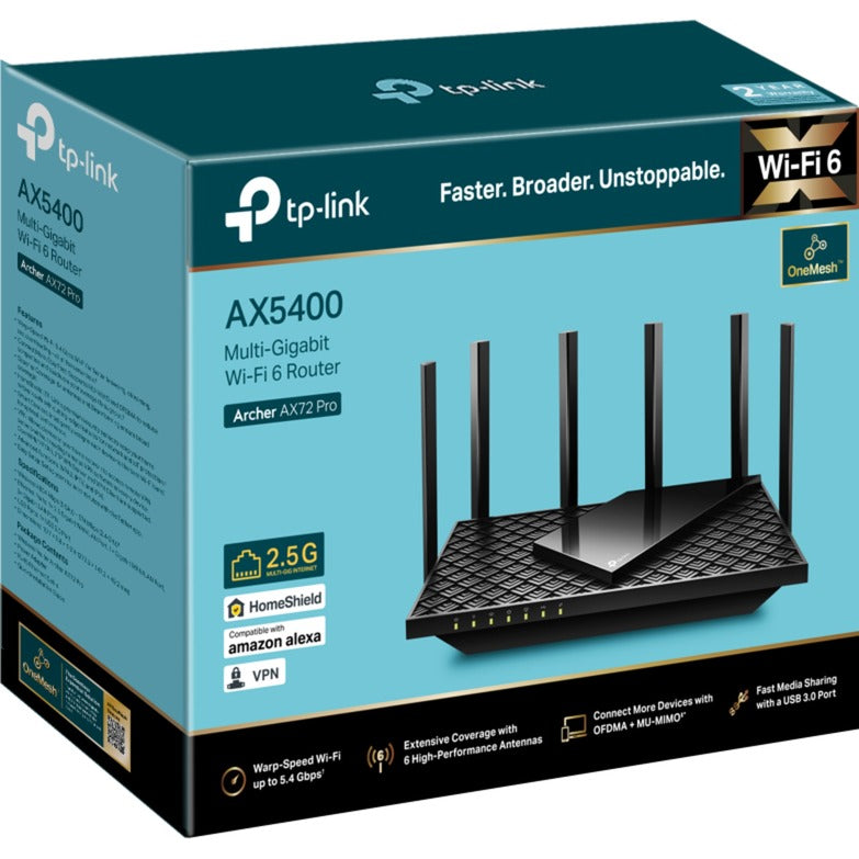 Tp-link archer ax72 pro mesh router (sort, USB 3.0)