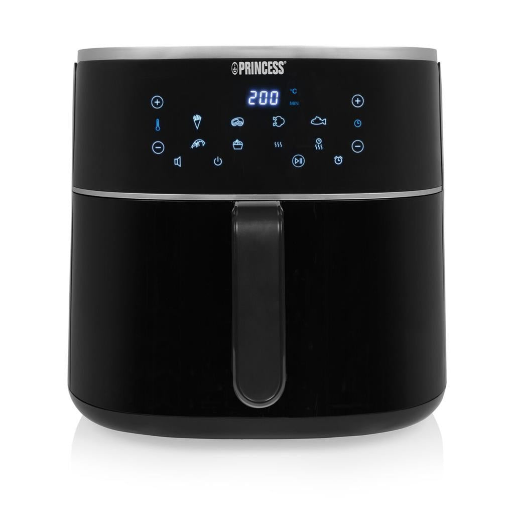 Princess 182254 digital luftfrituregryde 8l varmluftsfrituregryde (sort, 8 liter | varmluft | justerbar luftfriturestativ | BPA-fri)