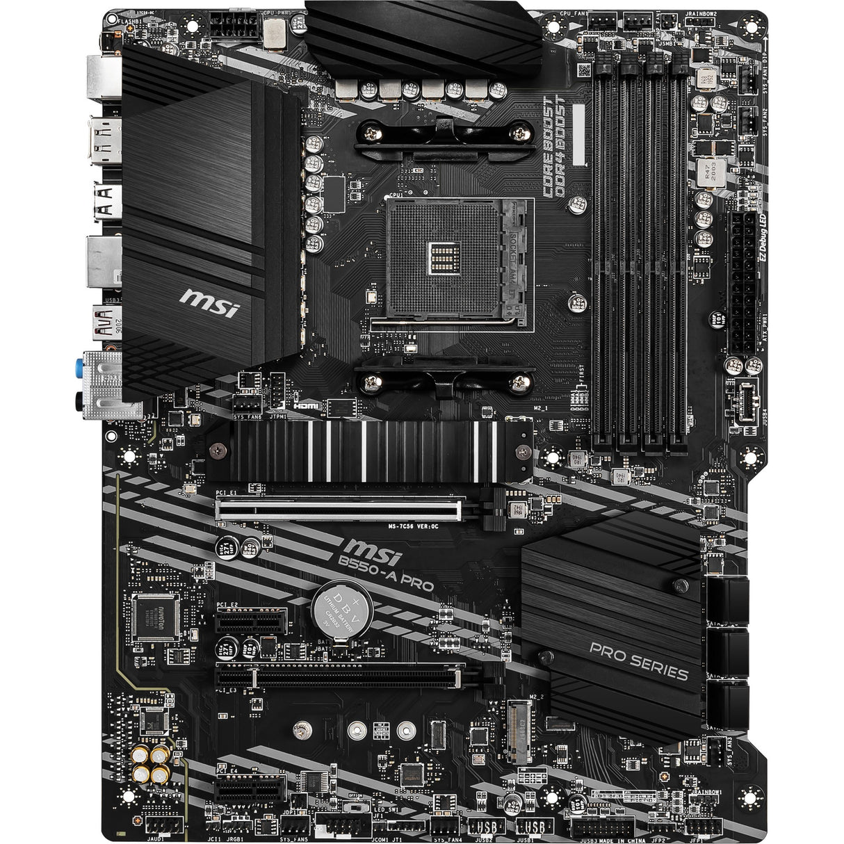MSI B550-A Pro Socket AM4 bundkort (sort, RAID, GB-LAN, lyd, ATX)