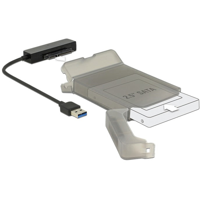Delock USB-A 3.2-konverter > SATA 22-benet stik (sort, 0,15 meter)