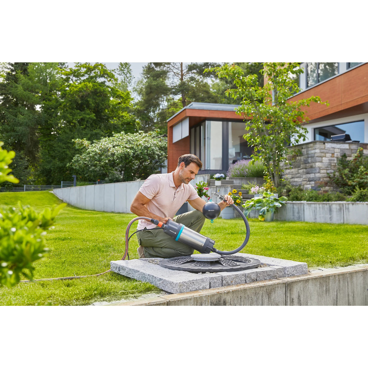 Gardena sugefiltersæt med kontraventil (grå sølv)