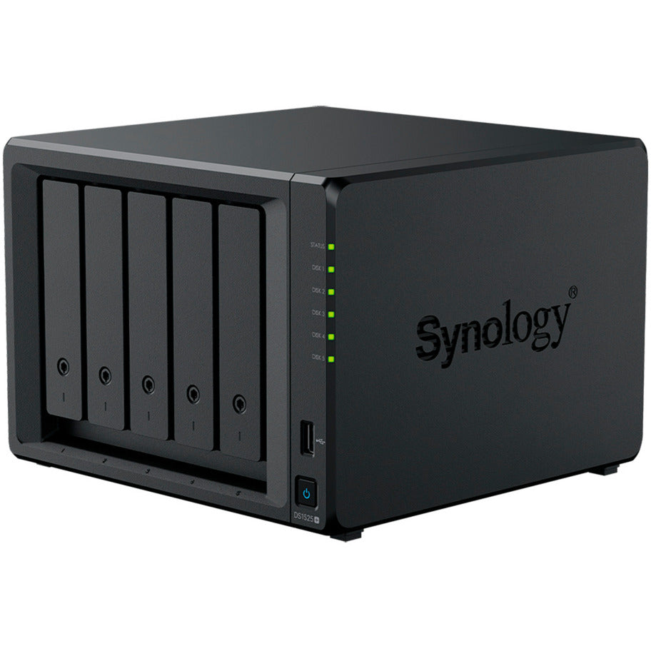 Synology diskstation ds1525+ nas (sort, 2x LAN, USB)
