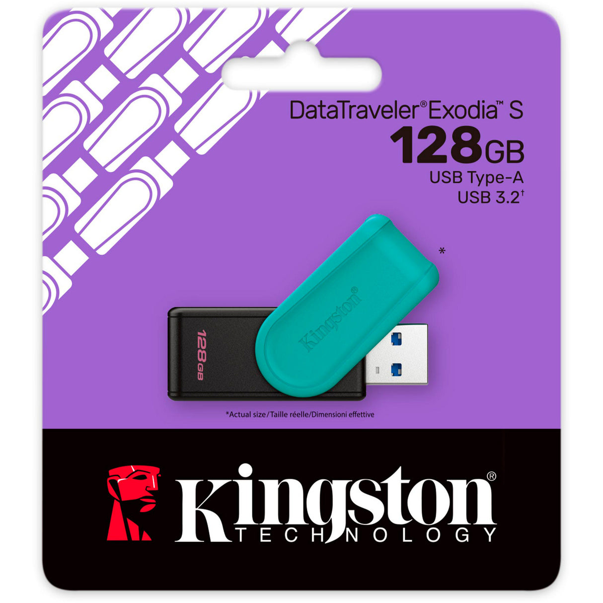 Kingston Data Traveler Exodia S 128 GB USB-stick (sort lyseblå, DTXS 128 GB)