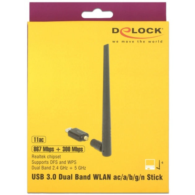 Delock USB 3.0 dual-band WLAN stick antenne (sort)