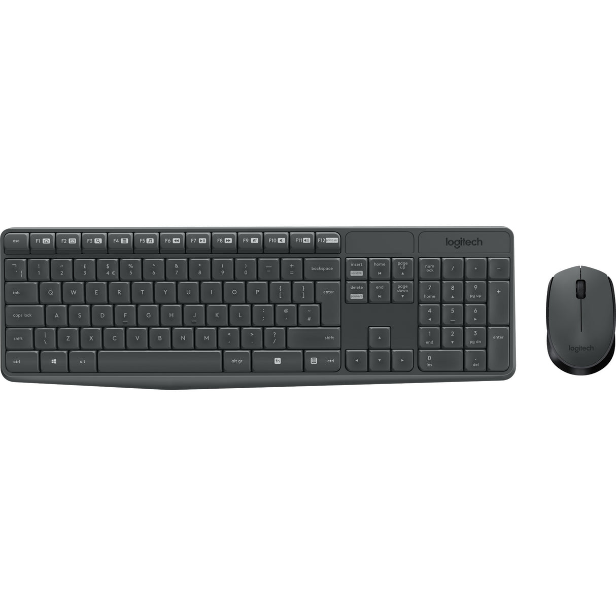 Logitech mk235 trådløst skrivebordssæt (sort, us-internationalt layout (qwerty))
