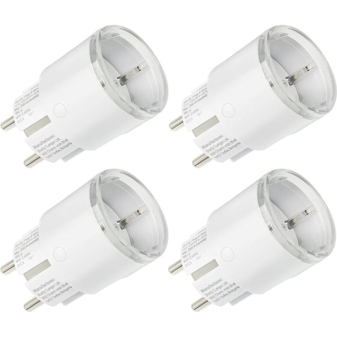 Shelly plug s gen3 smart WiFi, 4 stykker stik (hvid, materie, WiFi, Bluetooth)