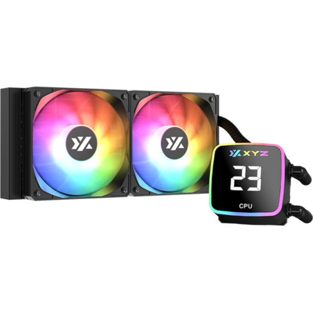Xyz pc gear aquapulse aio 240 vandkøling (sort, argb, pwm)