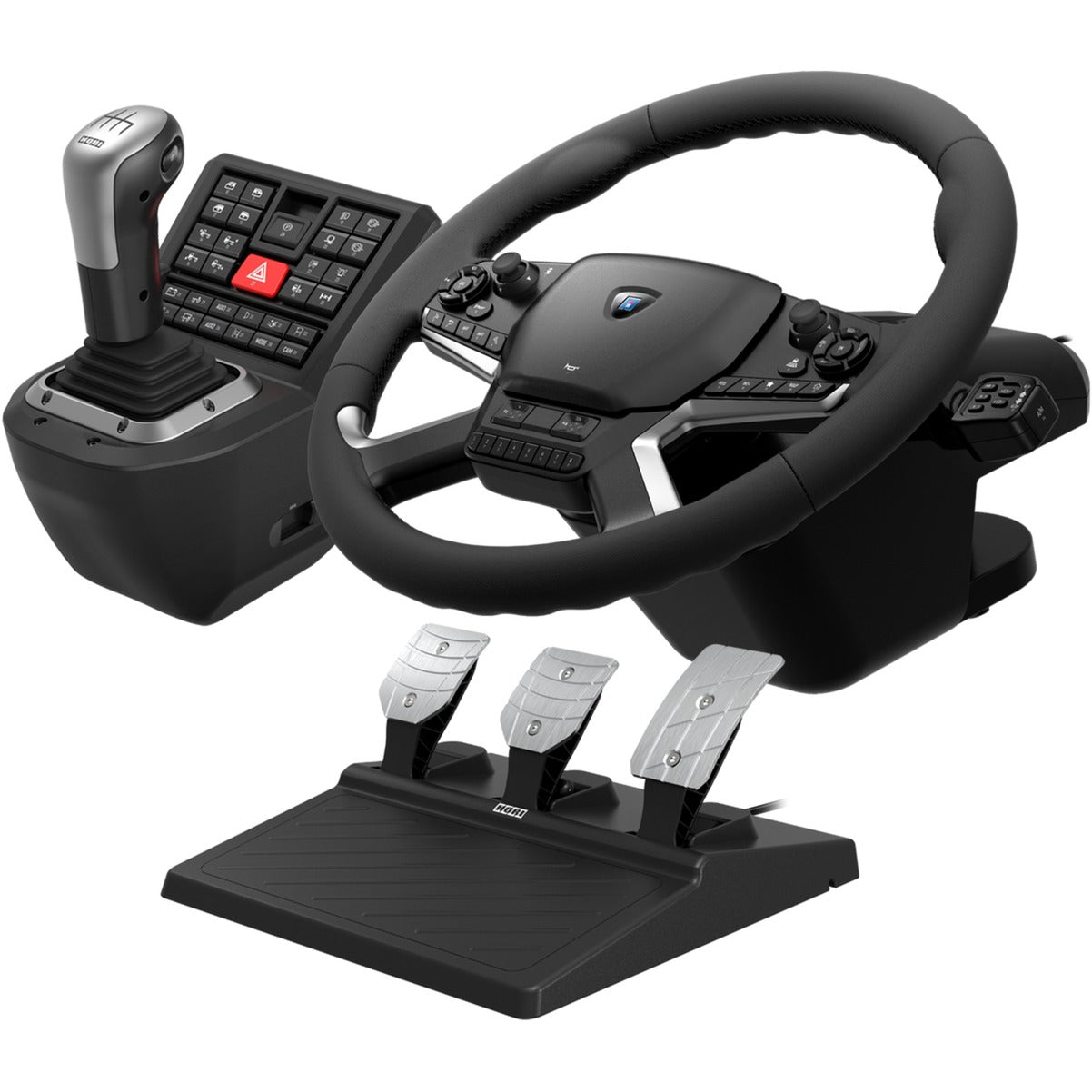 Hori force feedback lastbil kontrolsystem simulator sæt (sort sølv)