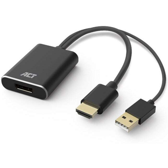 Akt-tilslutning hdmi til displayport-adapter, 4k@60hz (sort)
